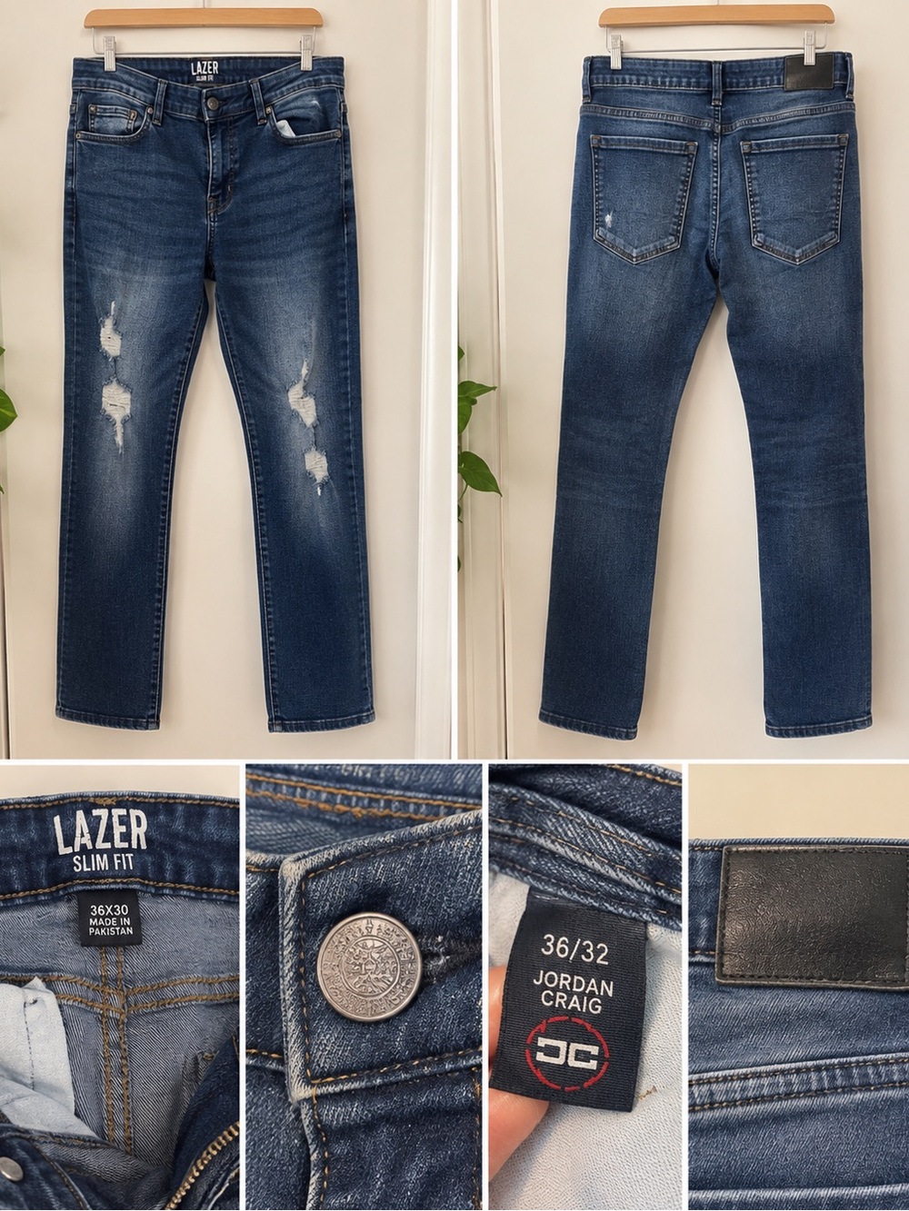 Jordan Craig Men's Slim Distressed Jeans - Blue